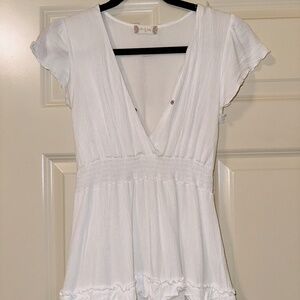 Altar'd State White Short Sleeve Mini Dress
